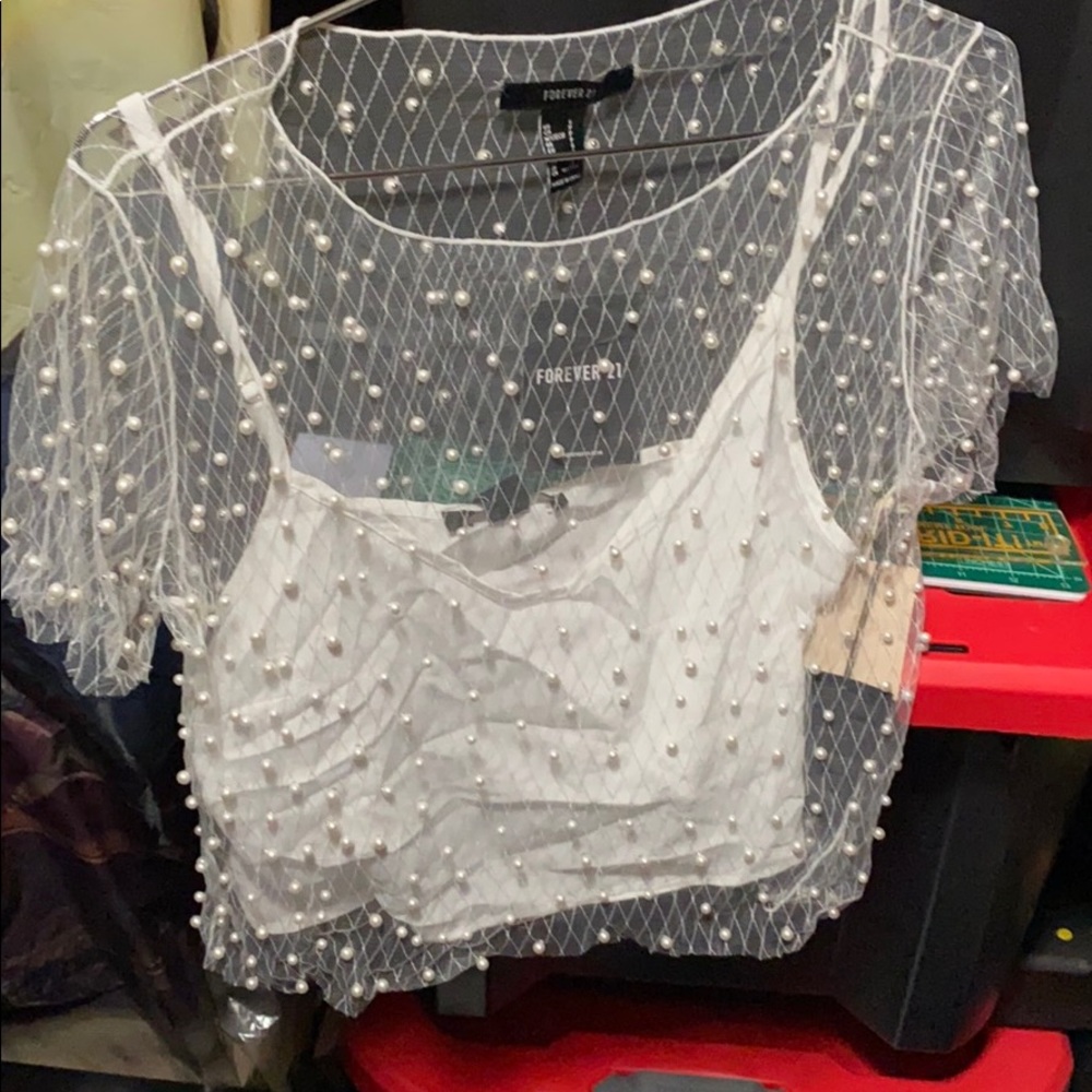 Brand new pearl crop top